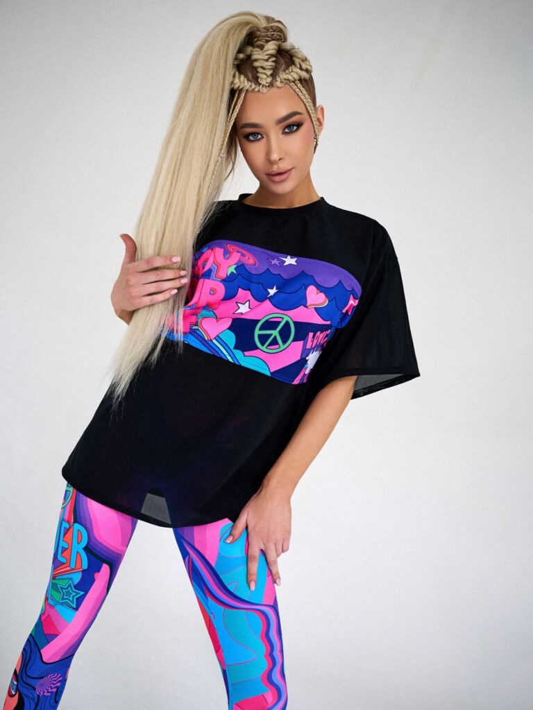 Oversized Cotton T-Shirt Girl Power - One size Oversized Cotton T-Shirt Girl Power - One size