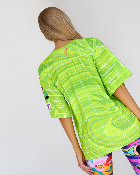 Oversized Cotton T-Shirt JOY Green - One size Oversized Cotton T-Shirt JOY Green - One size