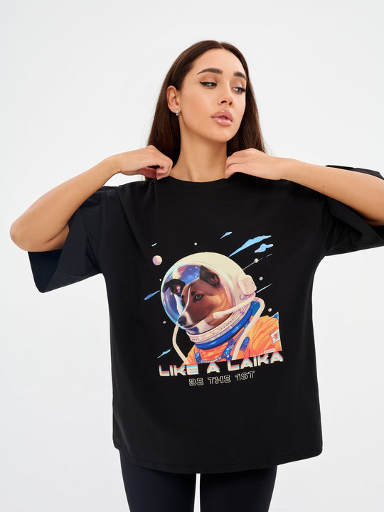 Oversized Cotton T-Shirt Laika - One Size Oversized Cotton T-Shirt Laika - One Size