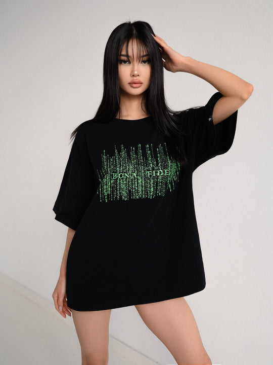 Oversized Cotton T-Shirt Matrix - One size Oversized Cotton T-Shirt Matrix - One size