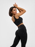 Seamless Workout Top Marble Black