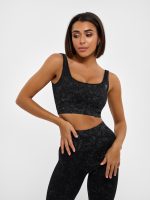 Seamless Workout Top Marble Black