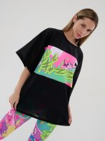 Oversized Sports T-Shirt Anime Black
