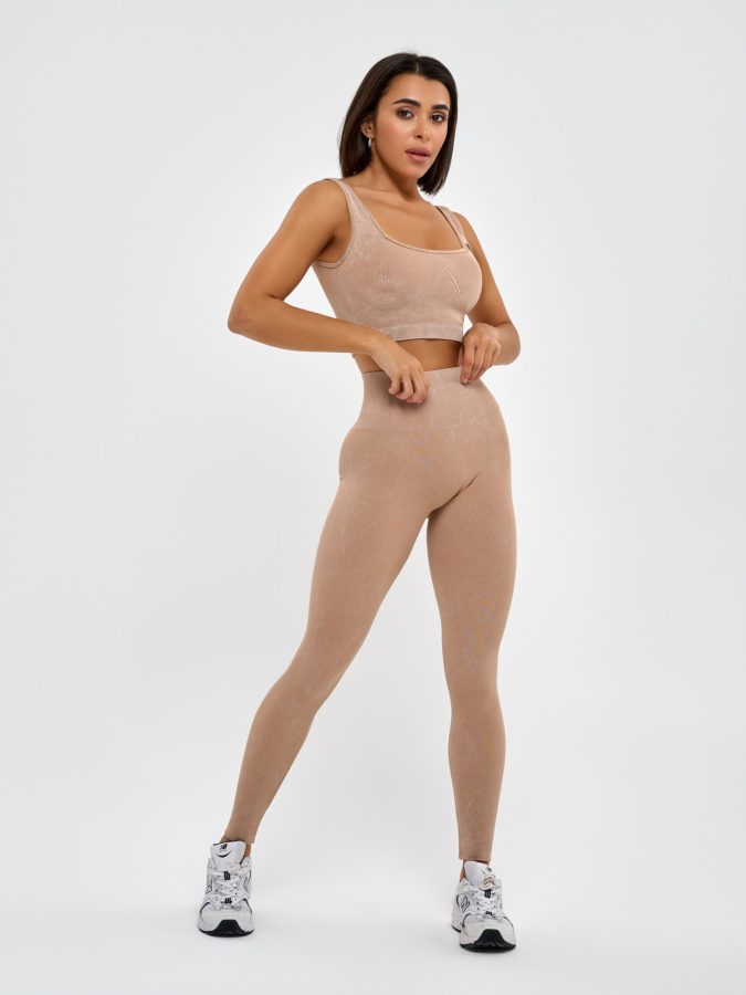 Seamless Leggings Marble Beige