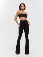 Pants Flares Black Rib