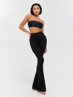 Pants Flares Black Rib
