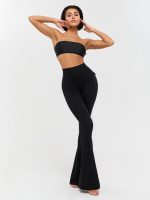 Pants Flares Black Rib