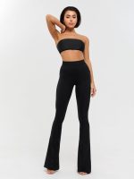 Pants Flares Black Rib