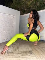 Leggings Extra Sex-Push Up Corsage Neon Yellow