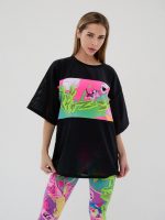 Oversized Sports T-Shirt Anime Black