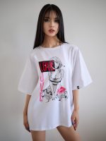 Oversized Sports T-Shirt Anime White – One size