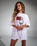 Oversized Sports T-Shirt Anime White – One size