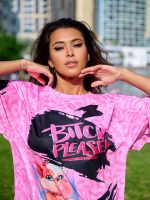 Oversized Cotton T-Shirt Bubble gum – One size