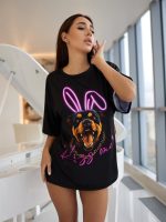 Oversized Cotton T-Shirt Dangerous Kiss – One Size