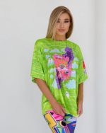 Oversized Cotton T-Shirt JOY Green – One size