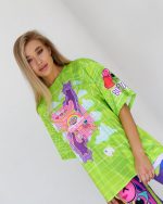 Oversized Cotton T-Shirt JOY Green – One size
