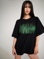 Oversized Cotton T-Shirt Matrix – One size