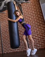 Shorts Bona Cycling Extra Sex Push-up Corsage Purple