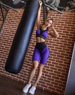 Shorts Bona Cycling Extra Sex Push-up Corsage Purple