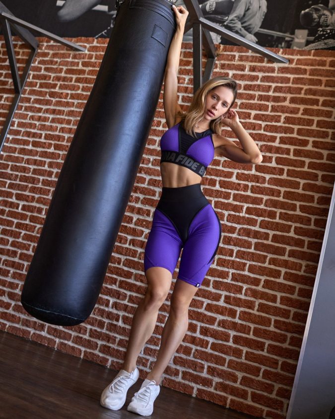 Shorts Bona Cycling Extra Sex Push-up Corsage Purple