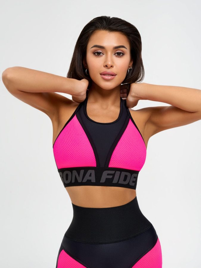 Sports Bra Top For Top Neon Pink